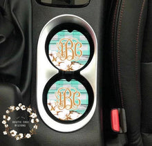 Load image into Gallery viewer, Shiplap/Cotton Monogram Car Coaster