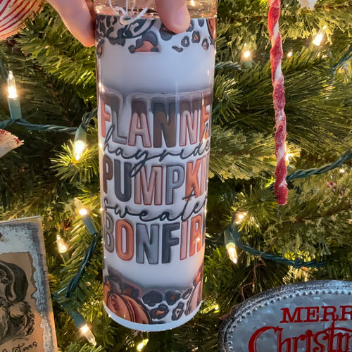 Flannels, Hayrides, Pumpkins,Sweaters and Bonfires Tumbler