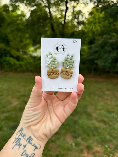 RTS Potted Plant Clay Earrings