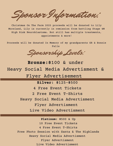 Christmas On The Farm Sponsor For Escape Concepts