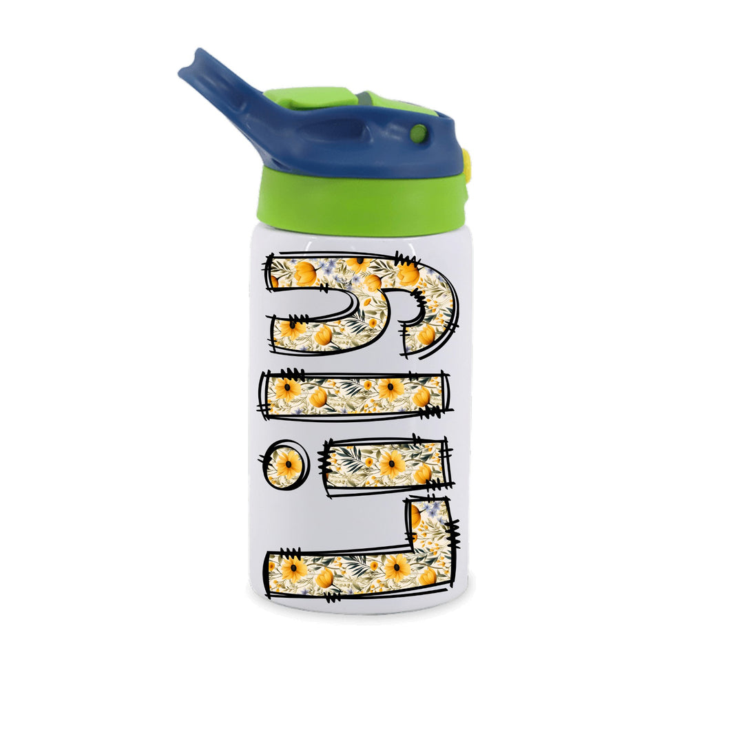 Customizable Floral Kids Sublimation Tumbler