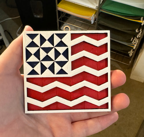 American Flag Barn Quilt Ornament