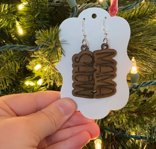 RTS Show Mama Wood Earrings