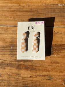 Ready To Ship Checkered Tear Drop Clay Earrings