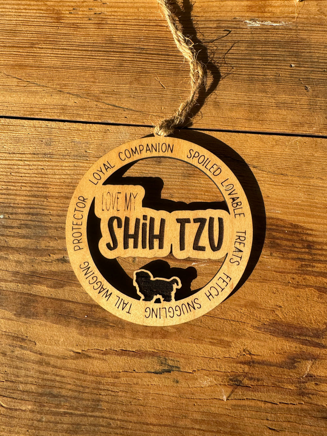 Ready To Ship Love My Shih Tzu Ornaments