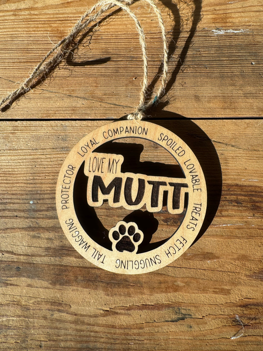 Ready To Ship Love My Mutt Ornament