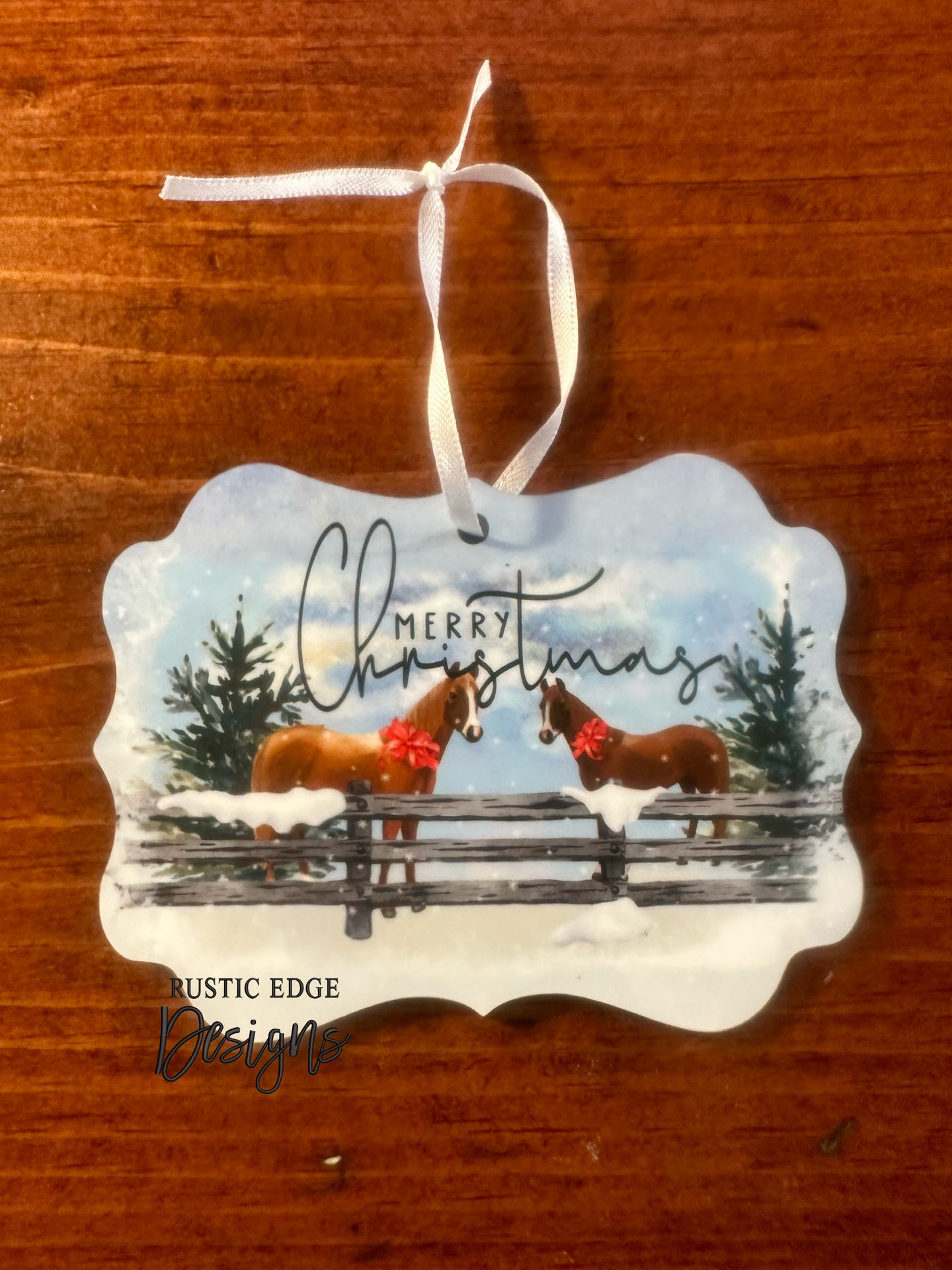 Merry Christmas Horse Ornament