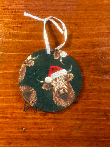 Highland Santa Ornament