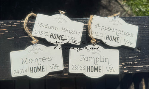 Personalized City / Zip Code Wooden Ornament