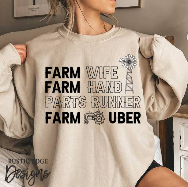Farm Wife, Farm Hand, Parts Runner, Farm Uber