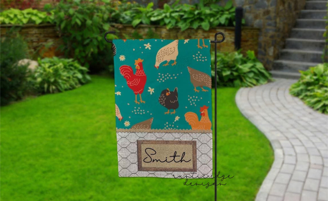 Chicken Garden Flag