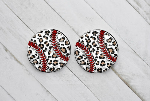 Leopard Baseball Car Coasters