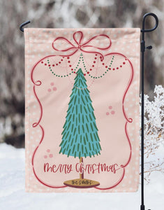 Merry Christmas Personalizable Garden Flag