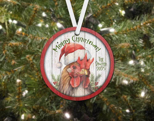 Christmas Chicken Personalizable Ornament