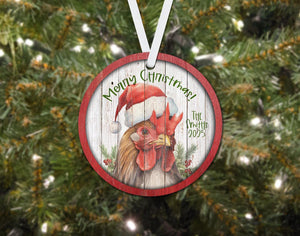 Christmas Chicken Personalizable Ornament