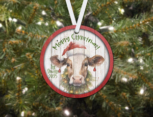 Christmas Cow Personalizable Ornament