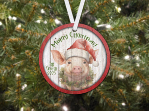 Christmas Pig Personalizable Ornament