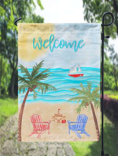 Welcome Beach Garden Flag