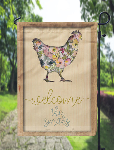 Personalized Chicken Garden Flag