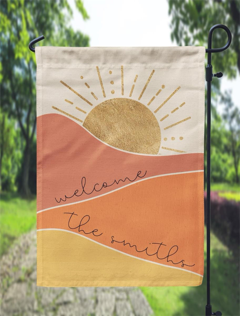 Personalized Golden Sunshine Garden Flag