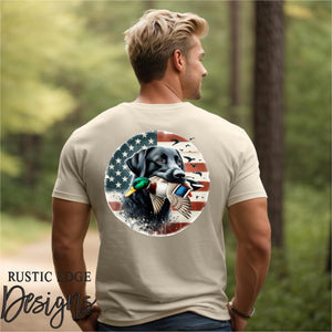 Black Lab American Flag