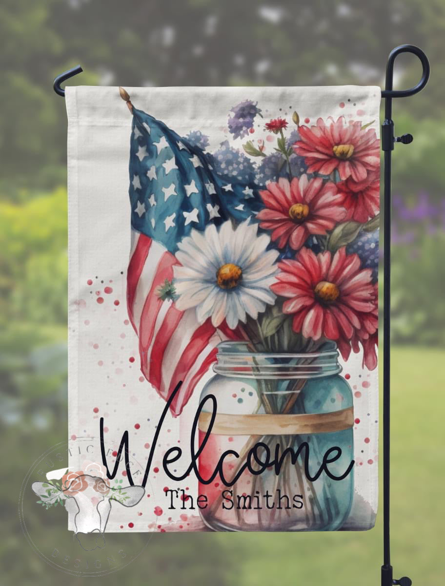 Customizable Welcome Garden Flag