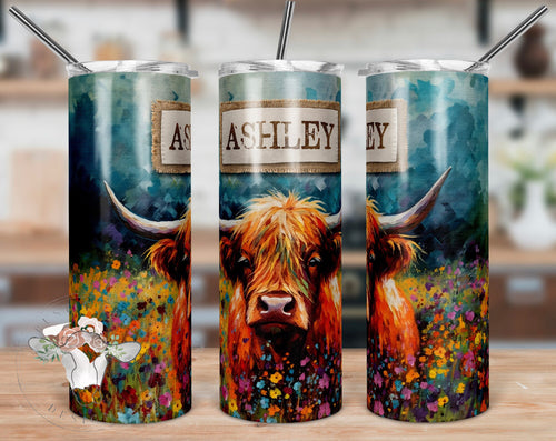 Customizable Highland Cow Sublimation Tumbler