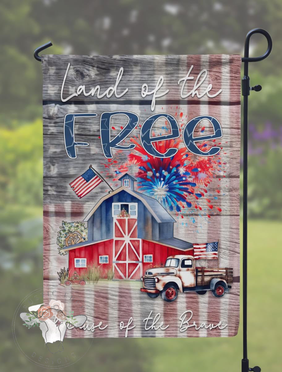 Land Of The Free Because Of The Brave Garden Flag