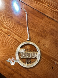 I Love My Siberian Husky Ornament