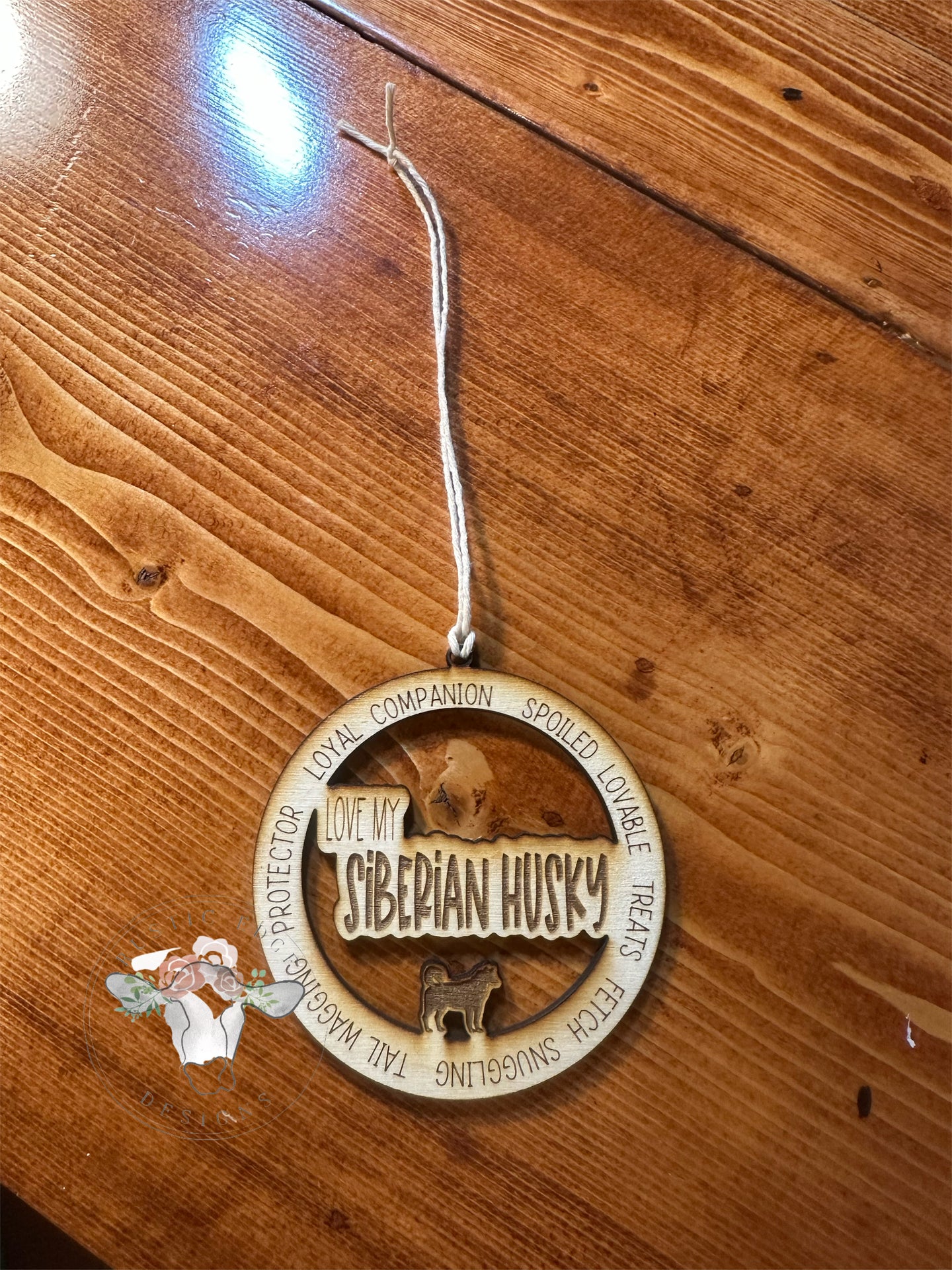 I Love My Siberian Husky Ornament