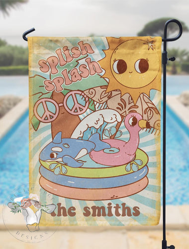 Customizable Splish Splash Garden Flag