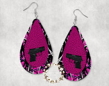 Load image into Gallery viewer, Muddy Girl Camouflage Hand Gun Earrings
