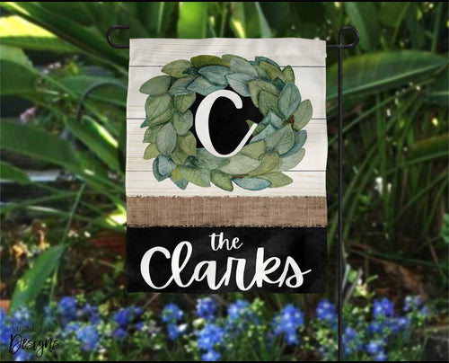 Customizable Wreath Garden Flag