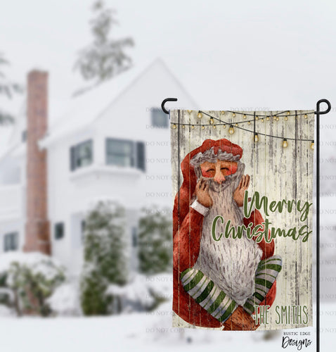 Merry Christmas Santa Customizable Garden Flag