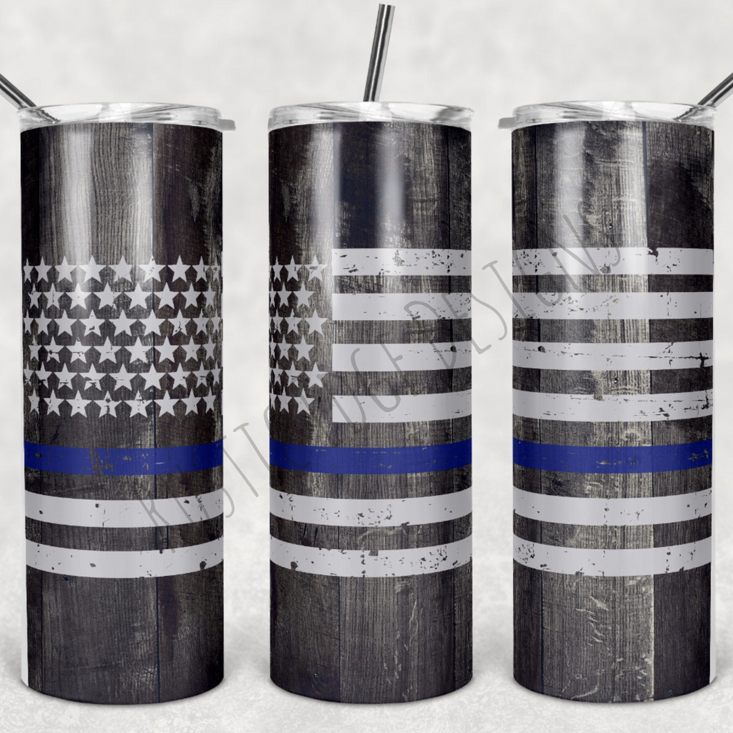 Thin Blue Line Sublimation Tumbler