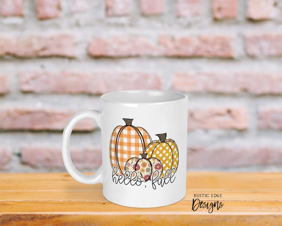 Hello Fall Pumpkin Mug