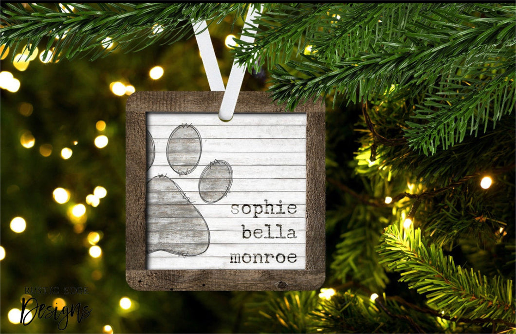 Paw Print Customizable Ornament