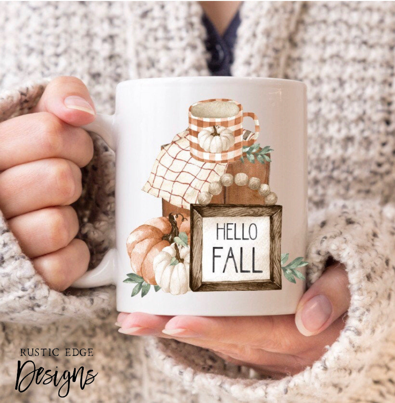 Hello Fall Pumpkin Mug