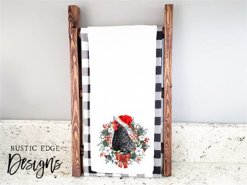 Chicken Christmas Wreath Kitchen Towel