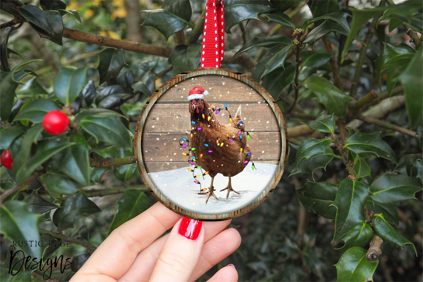 Christmas Chicken Ornament
