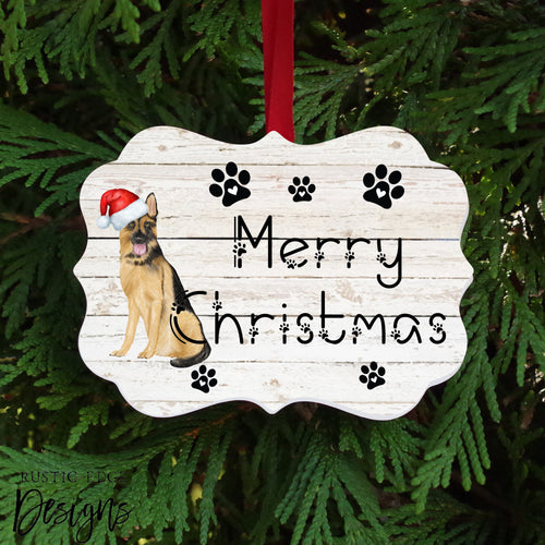 Merry Christmas German Shepard Ornament