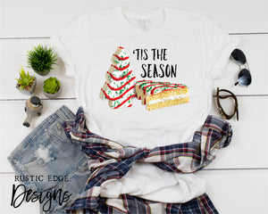 'Tis The Season Christmas Tree Cake Sublimation Tee