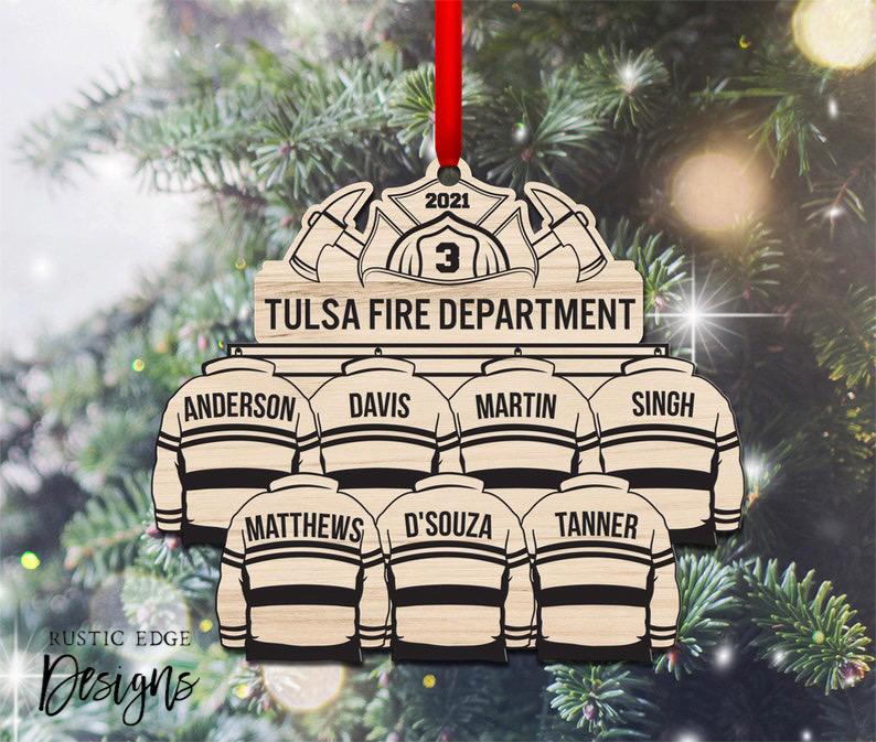 Customizable Wooden Firefighter Ornament