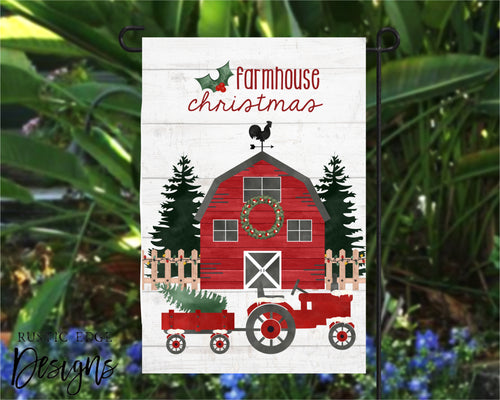 Farmhouse Christmas Garden Flag
