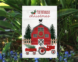 Farmhouse Christmas Garden Flag