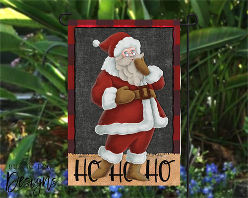 HO HO HO Santa Clause Garden Flag