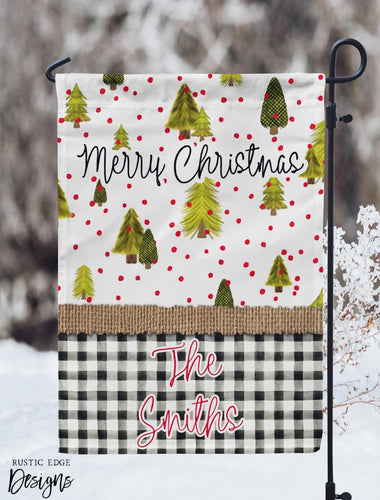 Customizable Christmas Tree Garden Flag