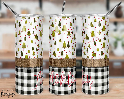 Customizable Christmas Tree Sublimation Tumbler