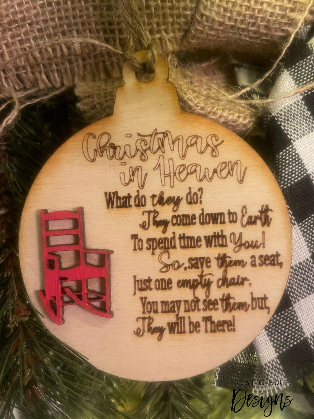 Christmas In Heaven Wooden Ornament