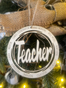 Teacher Wooden Ornament